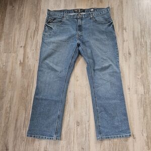 Ariat Rebar Men's Blue M4 Relaxed Bootcut Demin Jeans 40x30 Western Cowboy